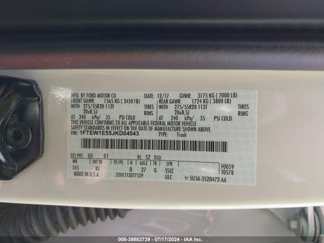 Ford F-150 King Ranch 2018 1FTEW1E55JKD04543 Image 9