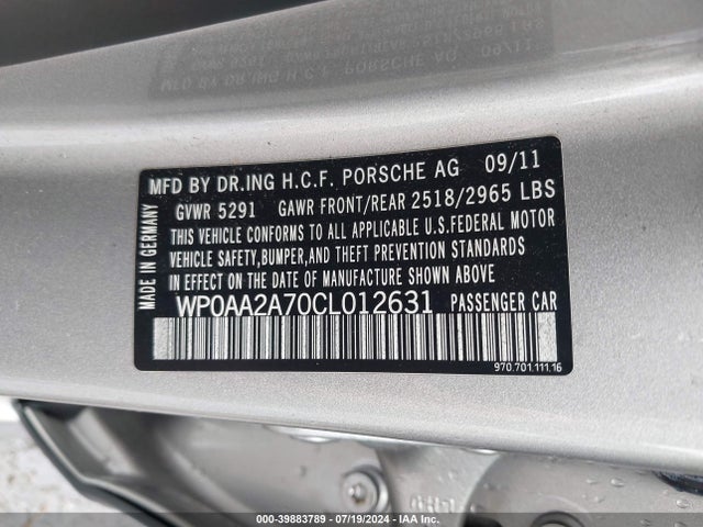 2012 PORSCHE PANAMERA WP0AA2A70CL012631 Photo 8