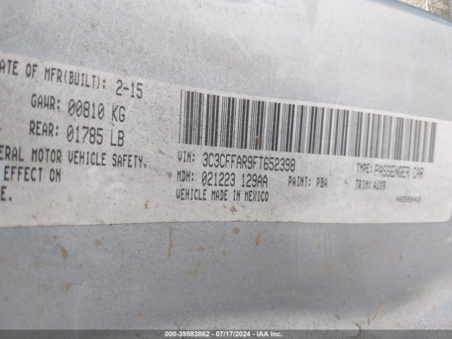 3C3CFFAR9FT652398 Fiat 500 POP