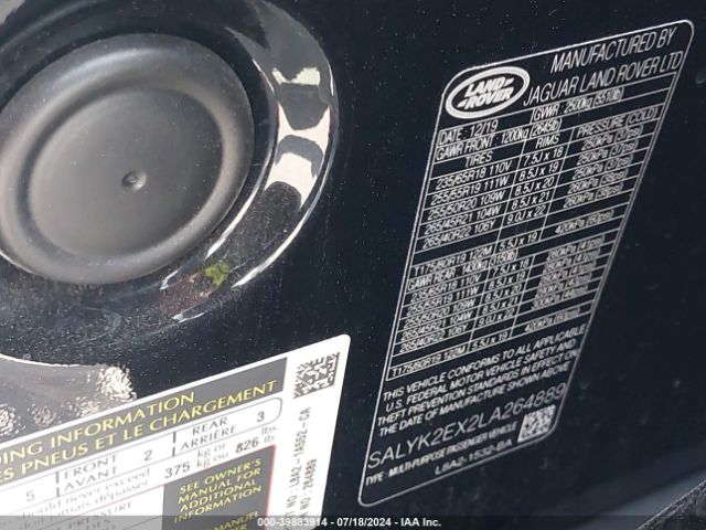 SALYK2EX2LA264889 Land Rover Range Rover Velar P250 R-dynamic S