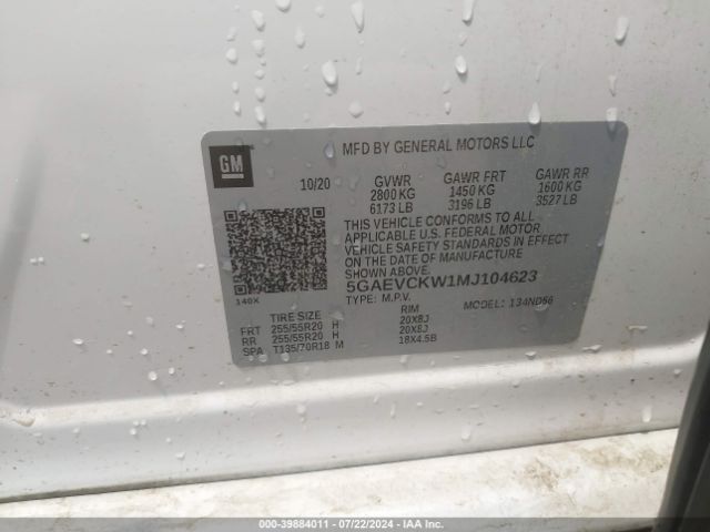 5GAEVCKW1MJ104623 Buick Enclave Awd Avenir