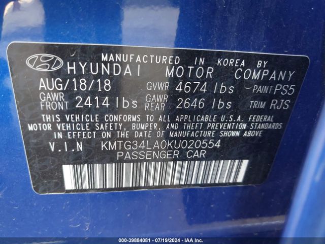 KMTG34LA0KU020554 Genesis G70 2.0t Advanced