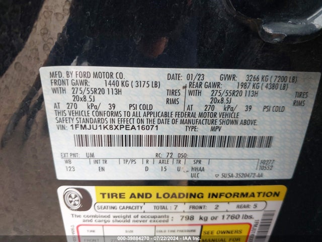 Ford Expedition Limited 2023 1FMJU1K8XPEA16071 Image 9