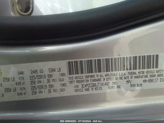 3C4PDCGB0JT141442 Dodge Journey Crossroad