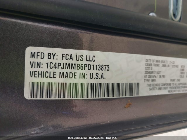 1C4PJMMB6PD113873 Jeep Cherokee Altitude Lux 4x4