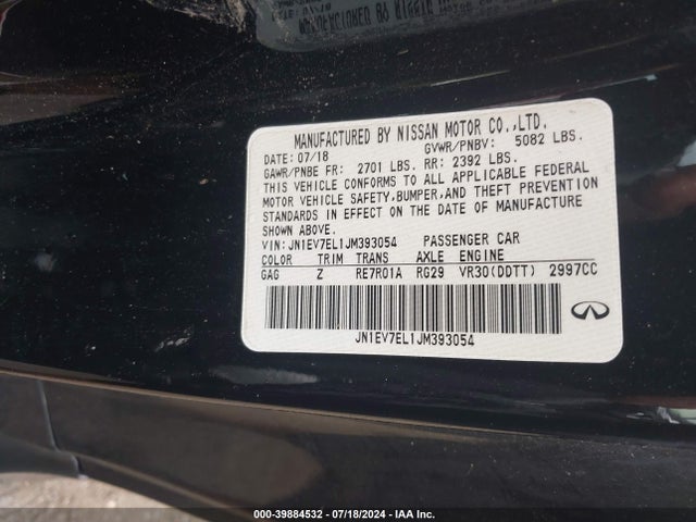 JN1EV7EL1JM393054 Infiniti Q60 3.0t Sport