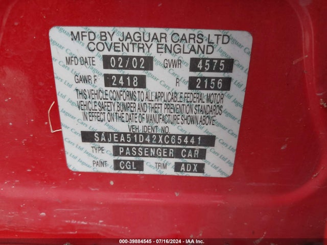 2002 JAGUAR X-TYPE SAJEA51D42XC65441 Photo 8