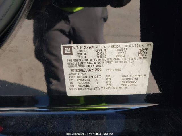 3GTU2VEC0EG219524 GMC Sierra 1500 Slt