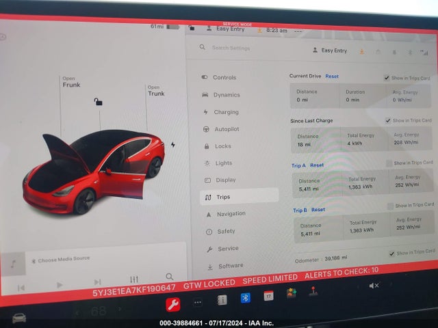 5YJ3E1EA7KF190647 Tesla Model 3 Long Range/mid Range/standard Range/standard Range Plus