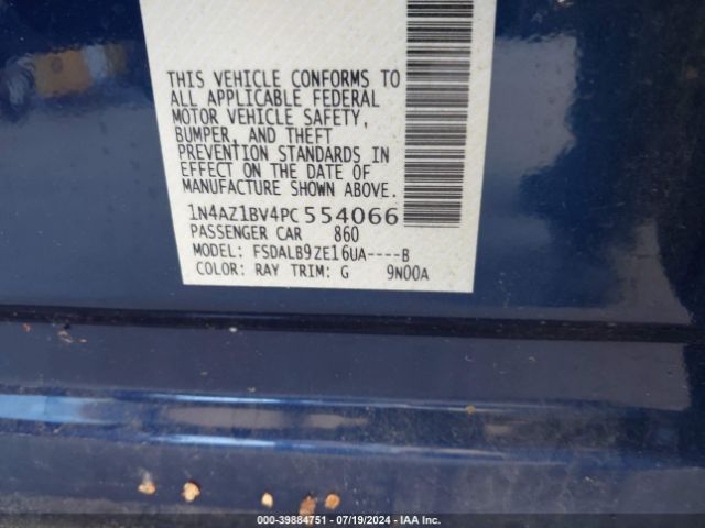1N4AZ1BV4PC554066 Nissan Leaf S 40 Kwh