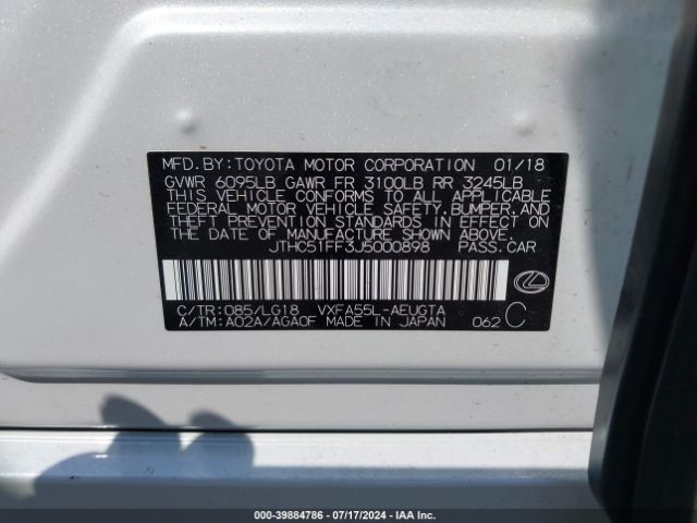 JTHC51FF3J5000898 Lexus Ls 500