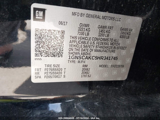 Chevrolet Tahoe Ls 2017 1GNSCAKC5HR341745 Image 9