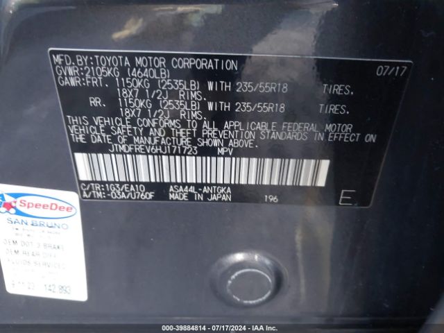 JTMDFREV6HJ171723 Toyota Rav4 Limited