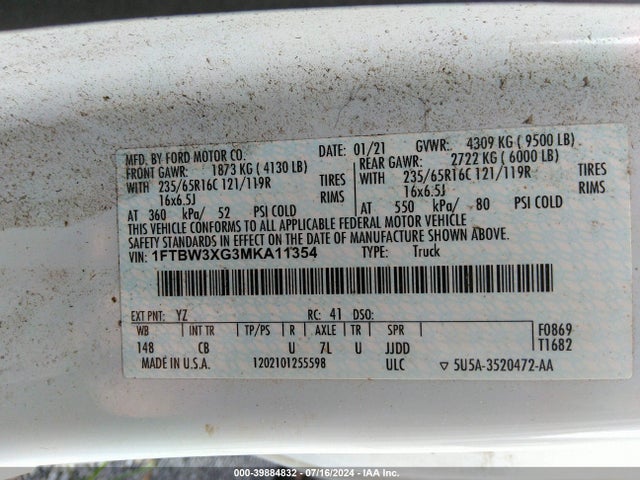 Ford Transit-350 Cargo Van 2021 1FTBW3XG3MKA11354 Image 9