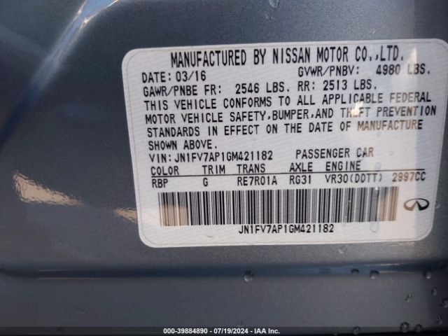 JN1FV7AP1GM421182 Infiniti Q50 3.0t Red Sport 400