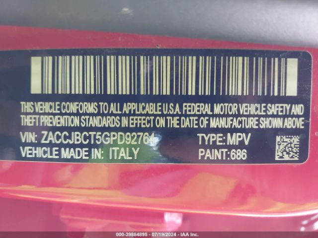 ZACCJBCT5GPD92764 Jeep Renegade Trailhawk