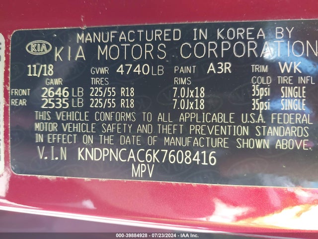 KIA Sportage Ex 2019 KNDPNCAC6K7608416 Image 9