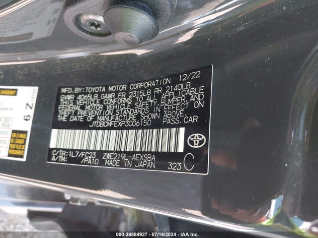 Toyota Corolla Hybrid Se 2023 JTDBCMFEXP3006150 Image 9