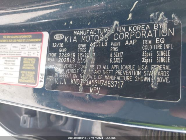 KNDJP3A53H7463717 KIA SOUL +