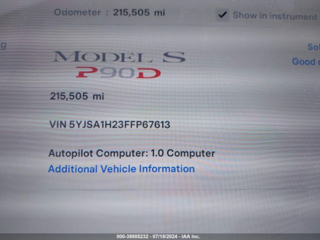 5YJSA1H23FFP67613 Tesla Model S 70d/85d/p85d