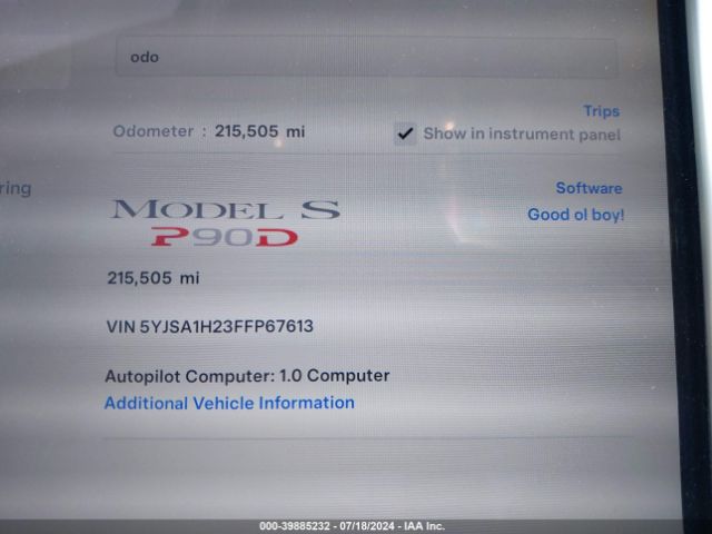 5YJSA1H23FFP67613 Tesla Model S 70d/85d/p85d