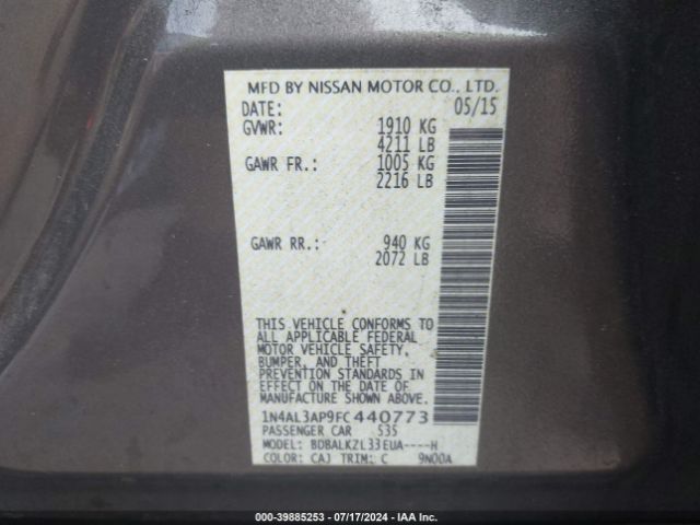 1N4AL3AP9FC440773 Nissan Altima 2.5 Sv