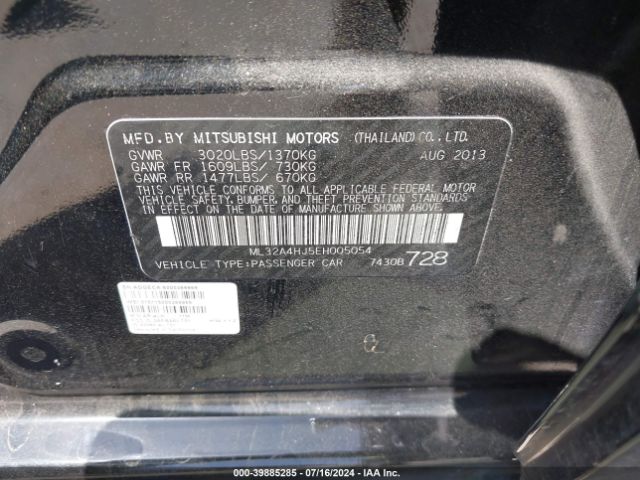 ML32A4HJ5EH005054 Mitsubishi MIRAGE ES