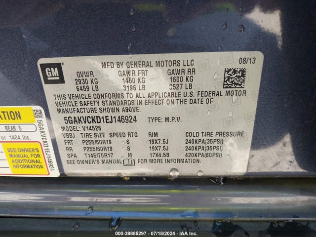 5GAKVCKD1EJ146924 Buick Enclave Premium
