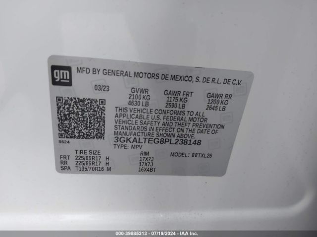 3GKALTEG8PL238148 GMC Terrain Awd Sle