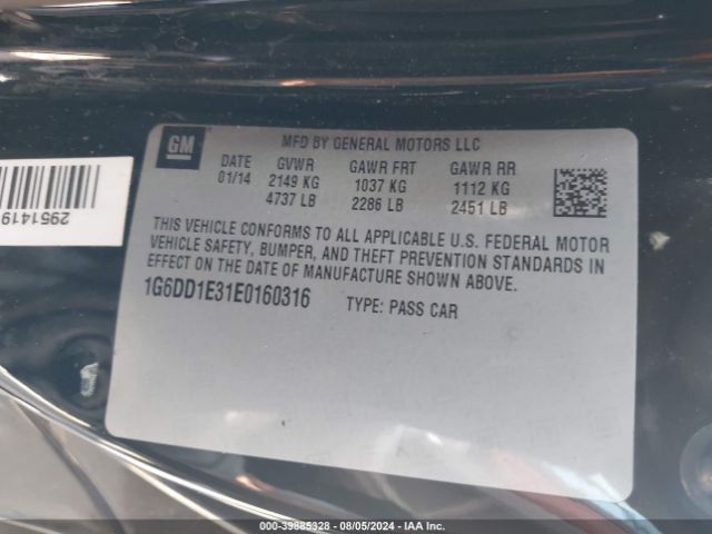 1G6DD1E31E0160316 Cadillac Cts Premium