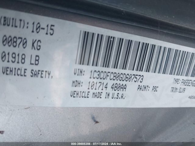 1C3CDFCB0GD607573 Dodge Dart Limited