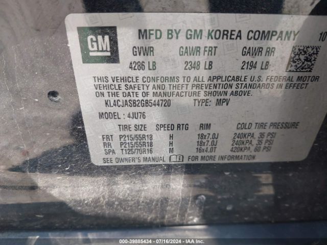 KL4CJASB2GB544720 Buick Encore