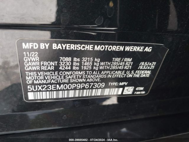 5UX23EM00P9P67309 BMW X7 Xdrive40i
