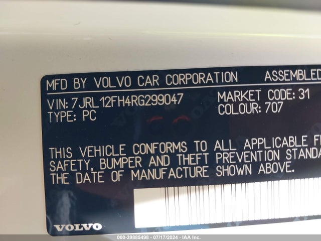 Volvo S60 B5 Plus Black Edition 2024 7JRL12FH4RG299047 Image 9