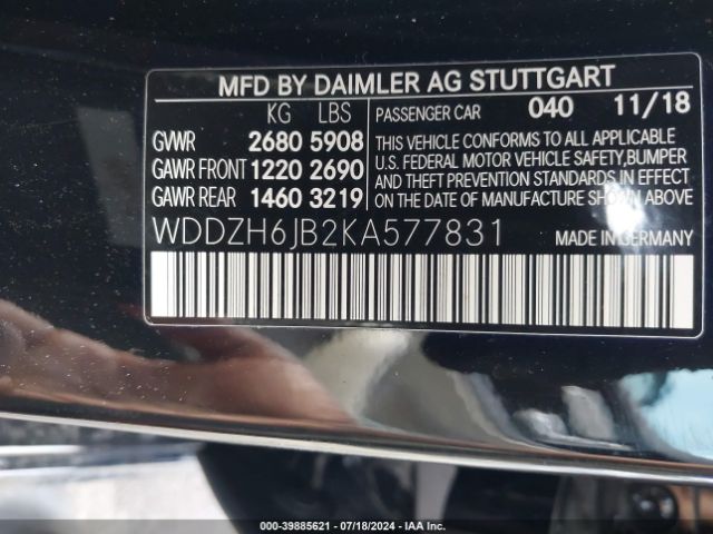 WDDZH6JB2KA577831 Mercedes-Benz E 450 4matic