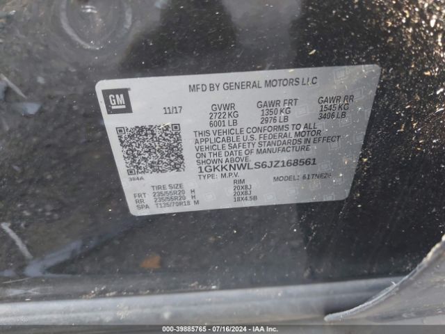 1GKKNWLS6JZ168561 GMC Acadia Slt-2