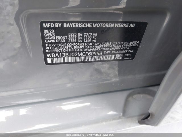WBA13BJ02MCF60998 BMW 530i Xdrive