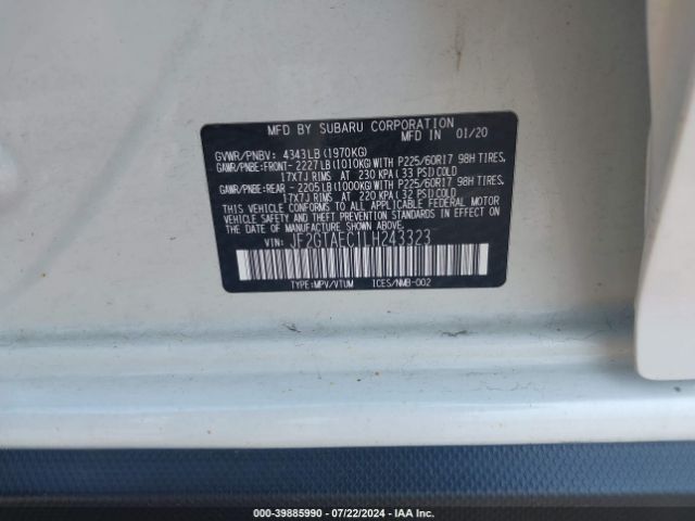 JF2GTAEC1LH243323 Subaru Crosstrek Premium