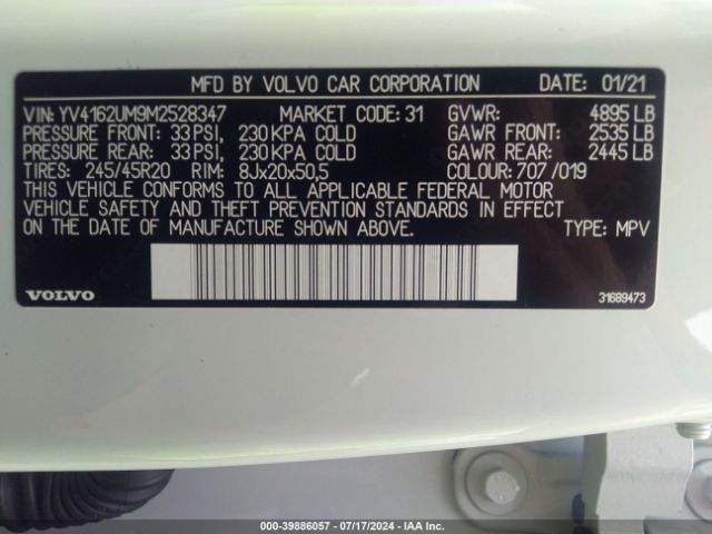 YV4162UM9M2528347 Volvo Xc40 T5 R-design