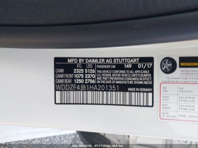 WDDZF4JB1HA201351 Mercedes-Benz E 300