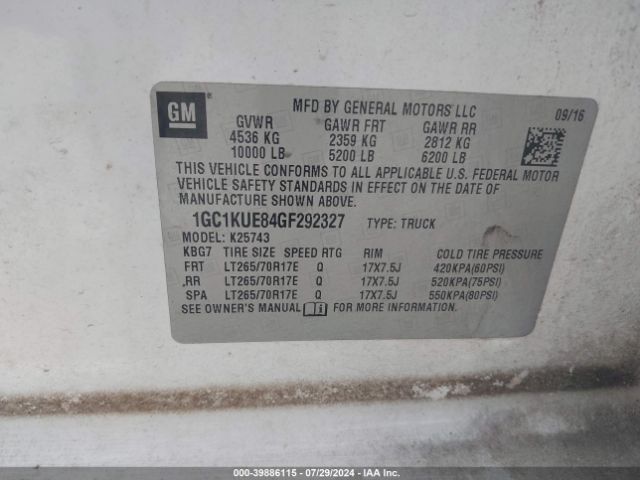 1GC1KUE84GF292327 Chevrolet Silverado 2500hd Wt