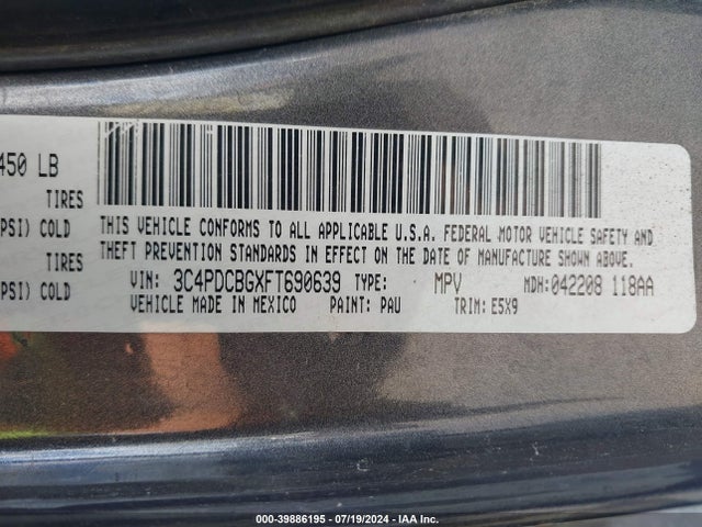 3C4PDCBGXFT690639 Dodge Journey Sxt