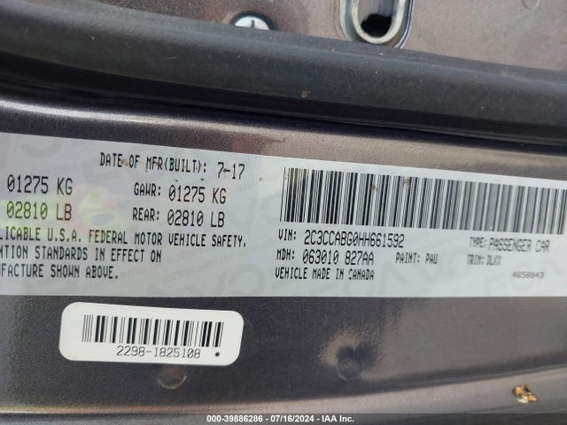 2C3CCABG0HH661592 Chrysler 300 300s Alloy Edition