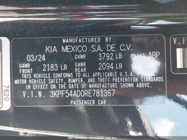 KIA Forte Gt-line 2024 3KPF54AD0RE781367 Image 9