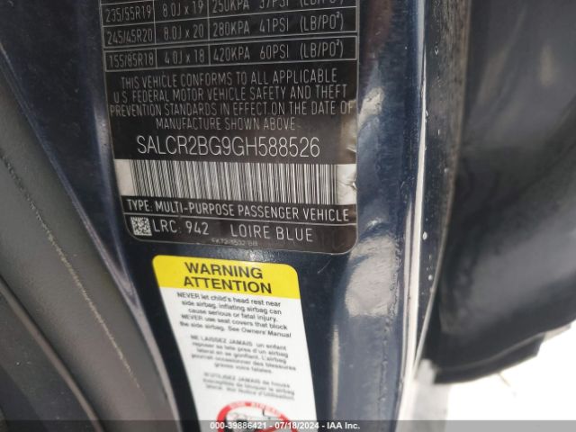 SALCR2BG9GH588526 Land Rover Discovery Sport Hse