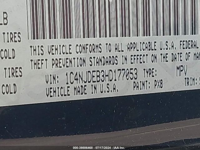 1C4NJDEB3HD177053 Jeep Compass High Altitude 4x4