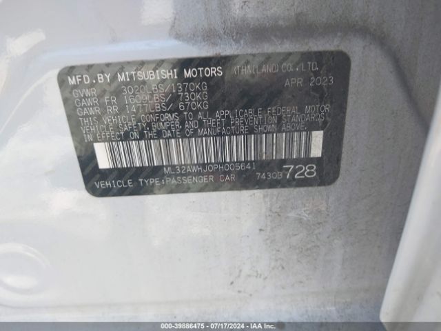2023 MITSUBISHI MIRAGE ML32AWHJ0PH005641 Photo 8
