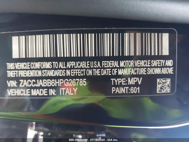 ZACCJABB6HPG26785 Jeep Renegade Latitude Fwd