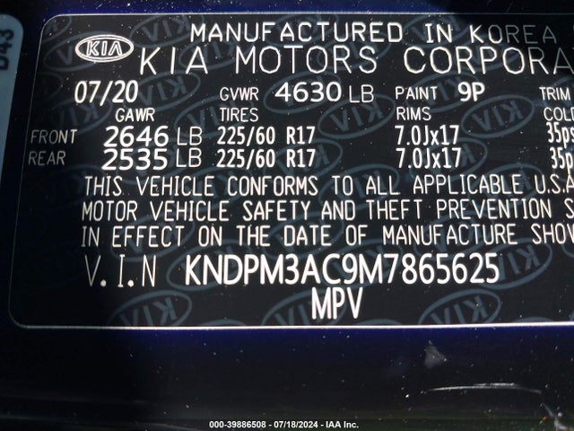 KIA Sportage Lx 2021 KNDPM3AC9M7865625 Image 9