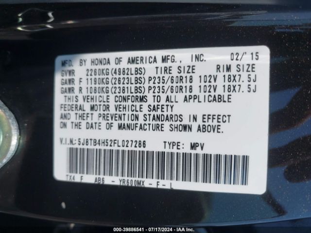 5J8TB4H52FL027286 Acura RDX